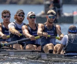 A photo of dan williamson rowing